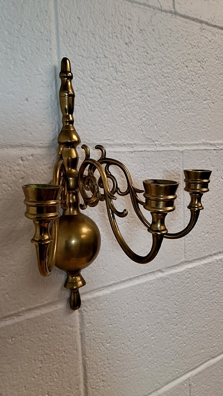 Solid Brass 3X Candlestick Holder