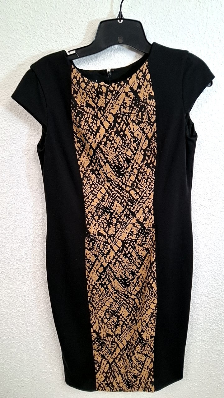 Jones New York Pencil Dress 8 Black and Tan
