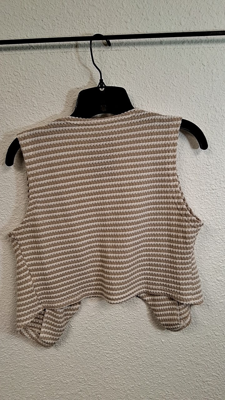Haute Collections Vest Medium Beige and White