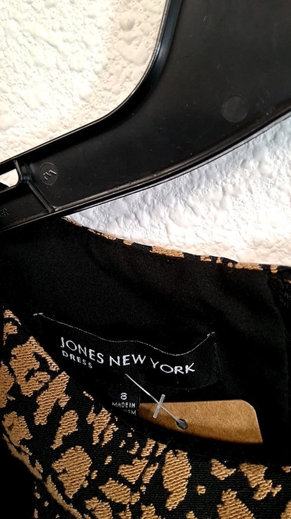 Jones New York Pencil Dress 8 Black and Tan