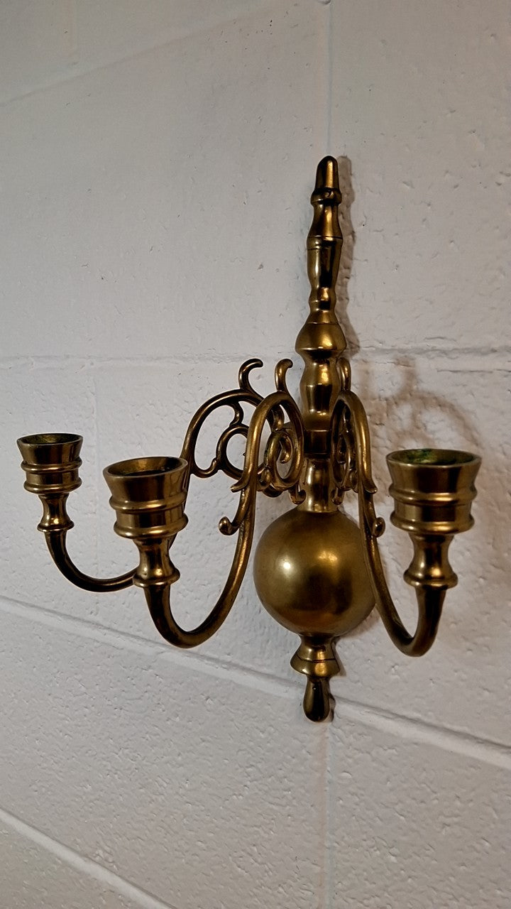 Solid Brass 3X Candlestick Holder