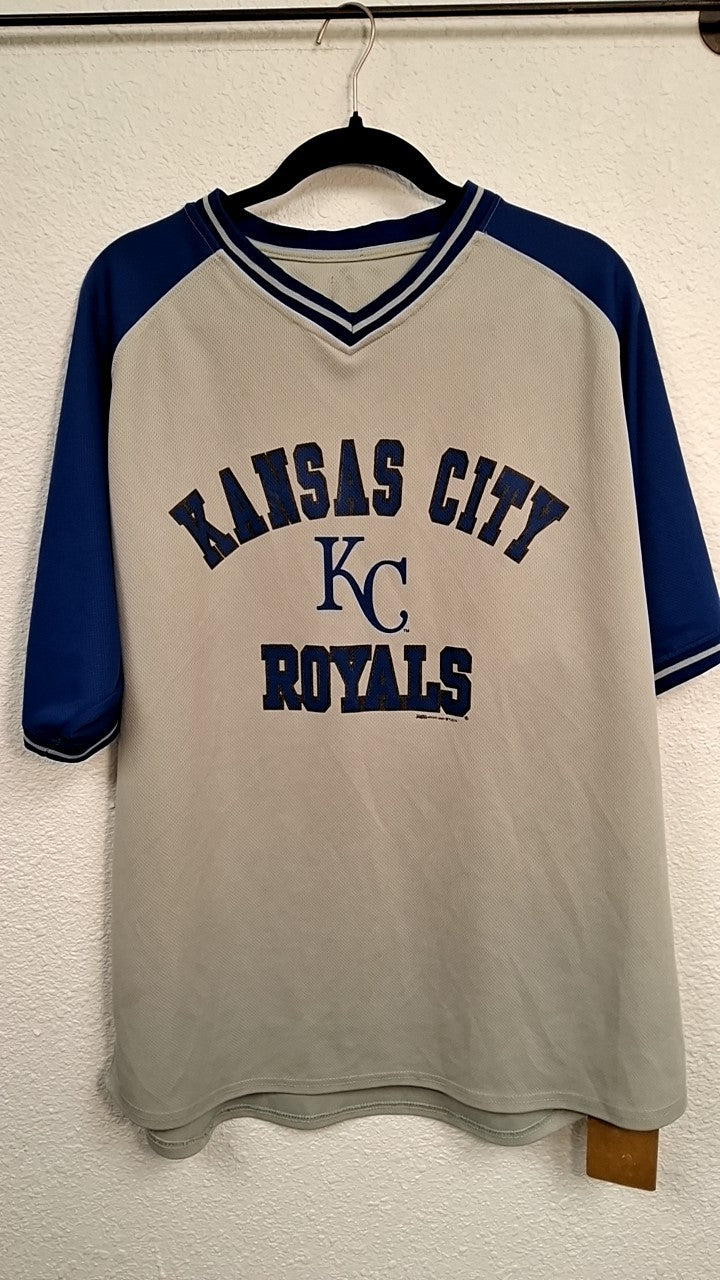 Kansas Royals Jersey 2XL Beige and Blue