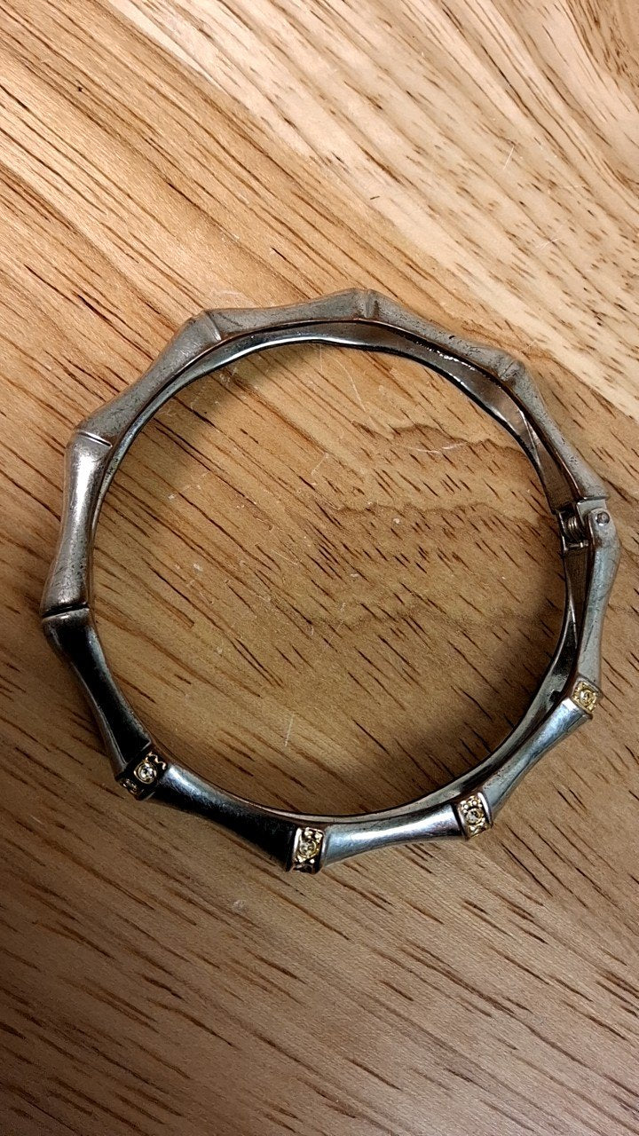 Bamboo Design silver plated bangle