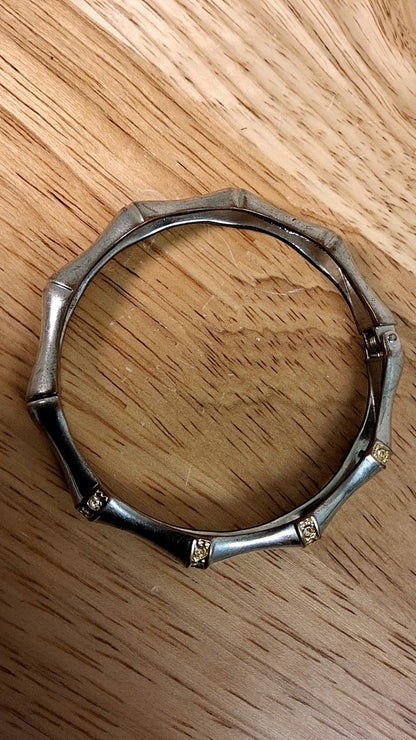Bamboo Design silver plated bangle