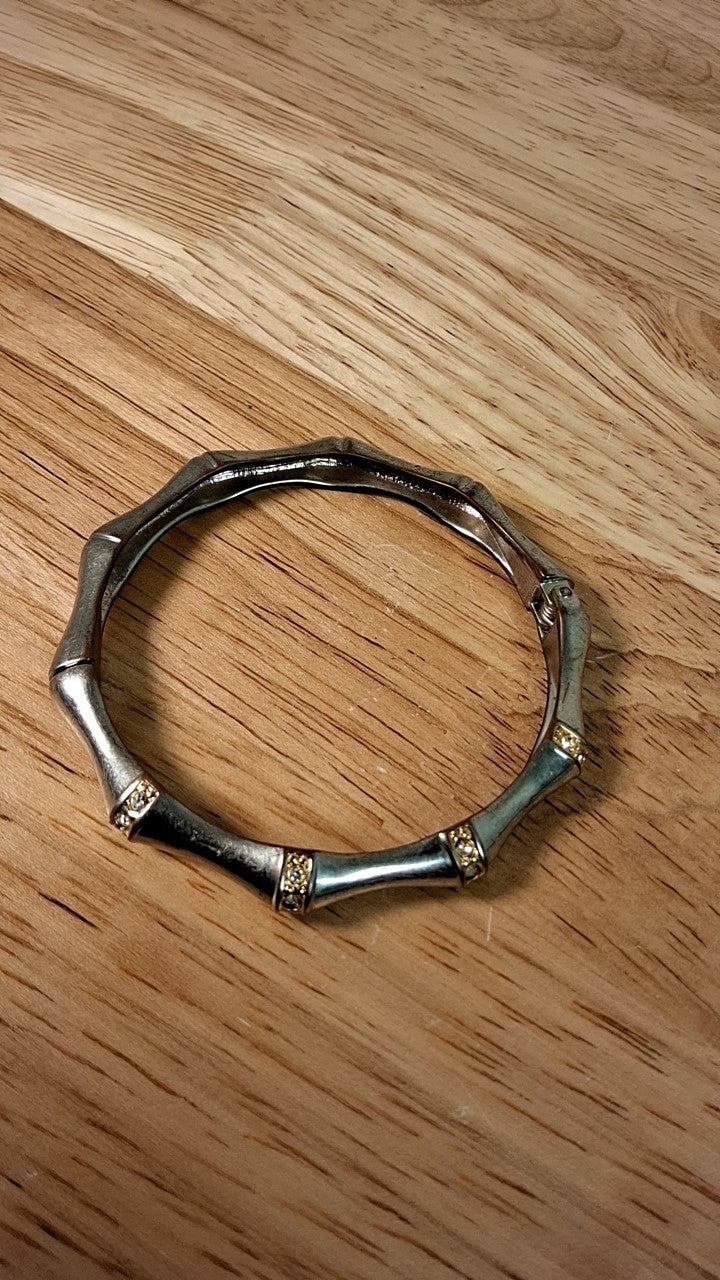 Bamboo Design silver plated bangle