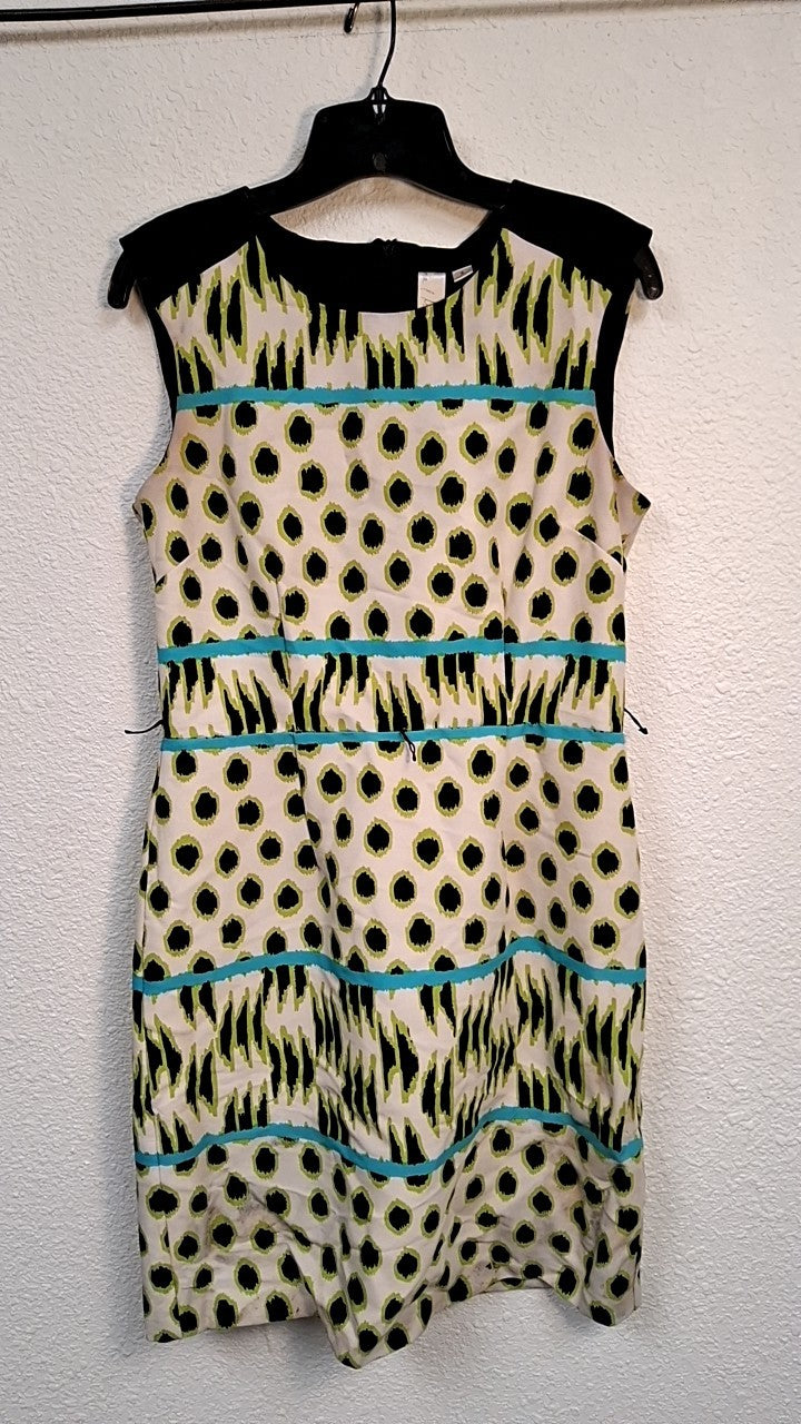 Emma & Michele Dress 8 Multicolor (Cream, Black, Green, Blue)