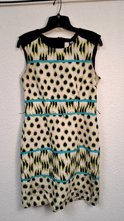 Emma & Michele Dress 8 Multicolor (Cream, Black, Green, Blue)