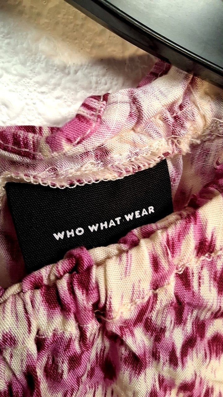WHO WHAT WEAR Dress XXL Pink and White