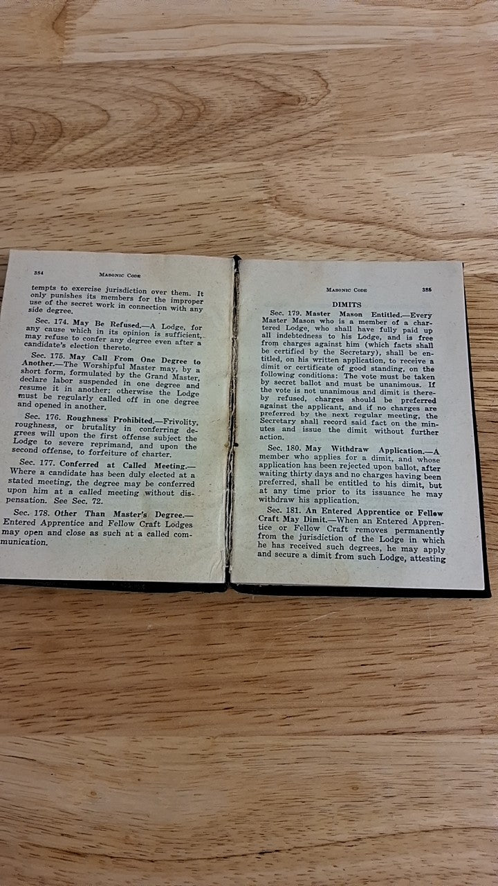 1944 Masonic Manual and Code