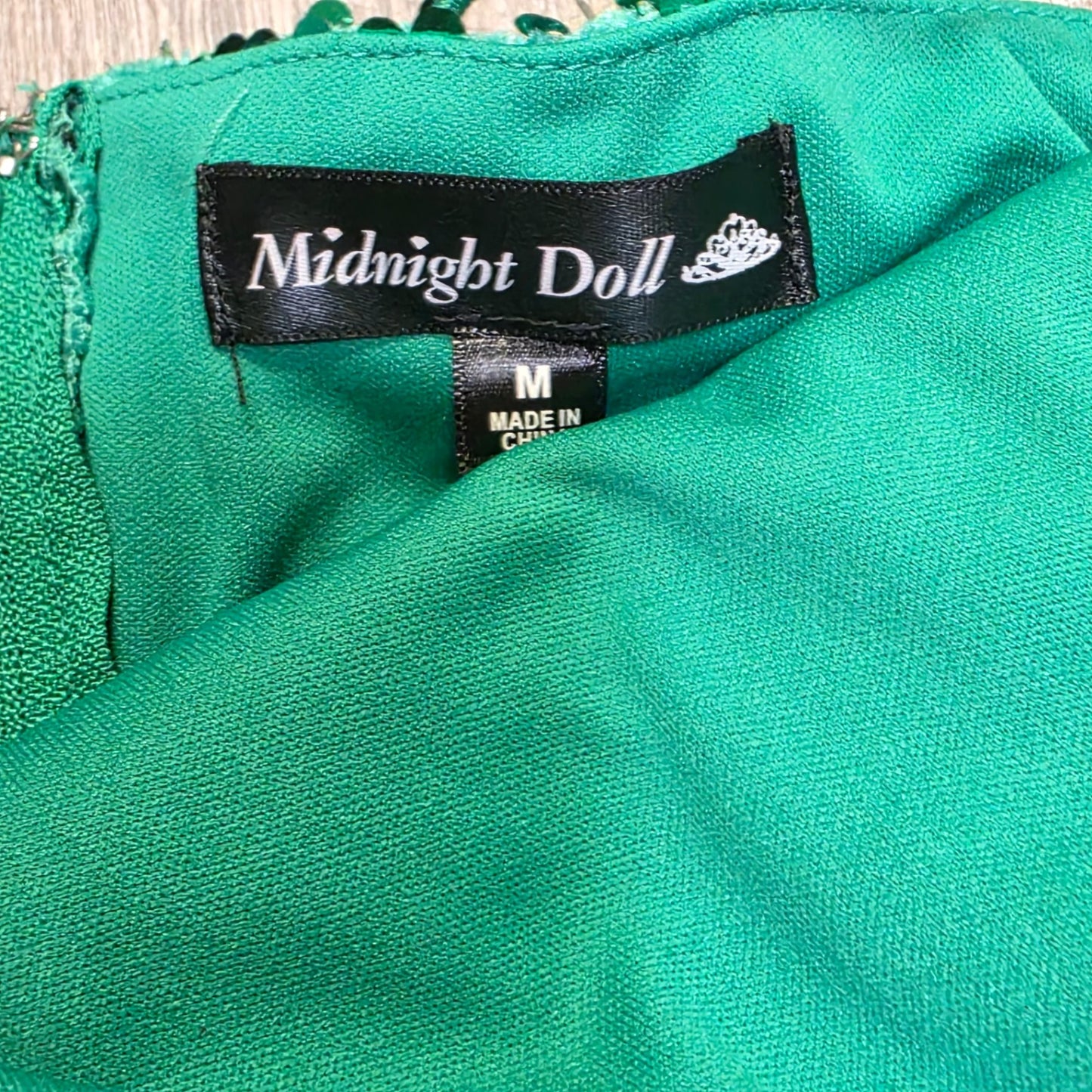 Midnight Doll Green Sequin Dress M