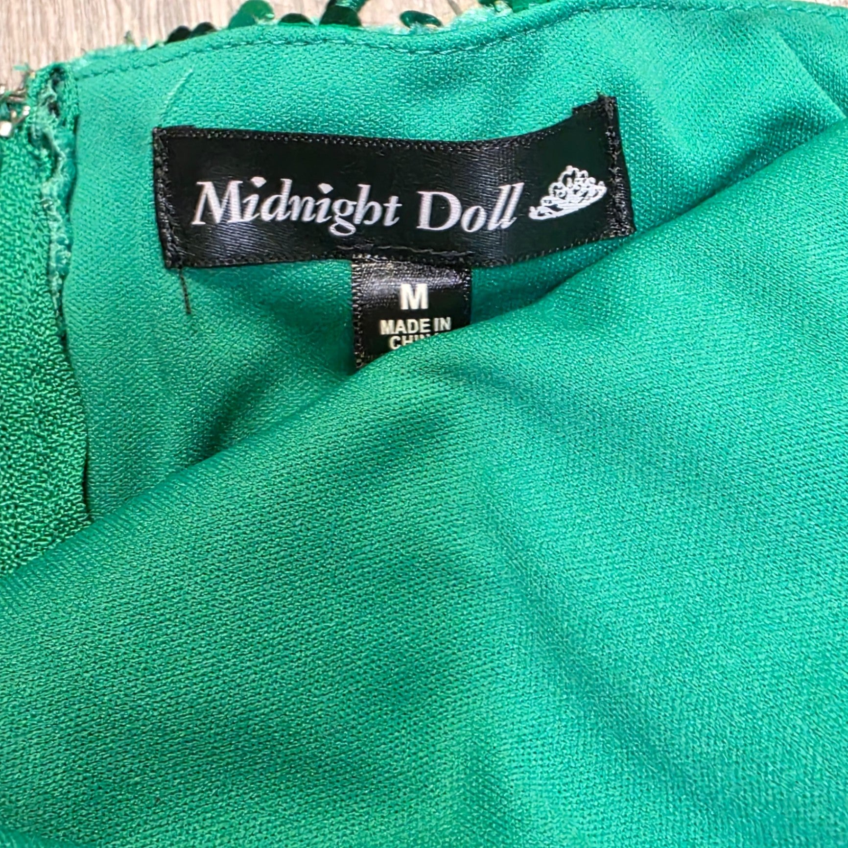 Midnight Doll Green Sequin Dress M