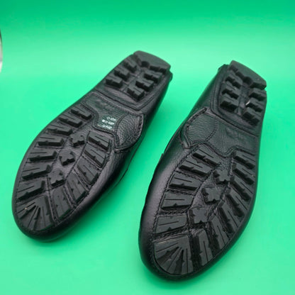 Coach Arlene Turnlock Driving Shoes Black Pebbled Leather Loafers Size 6.5
