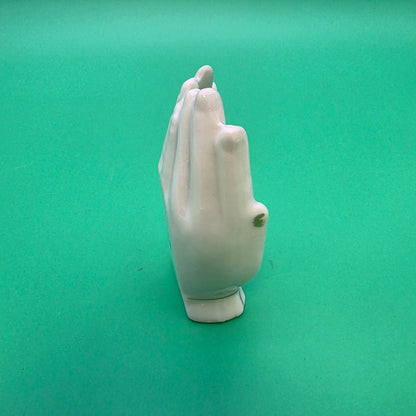 Vintage Victorian hands porcelain white ashtray dish made in Japan