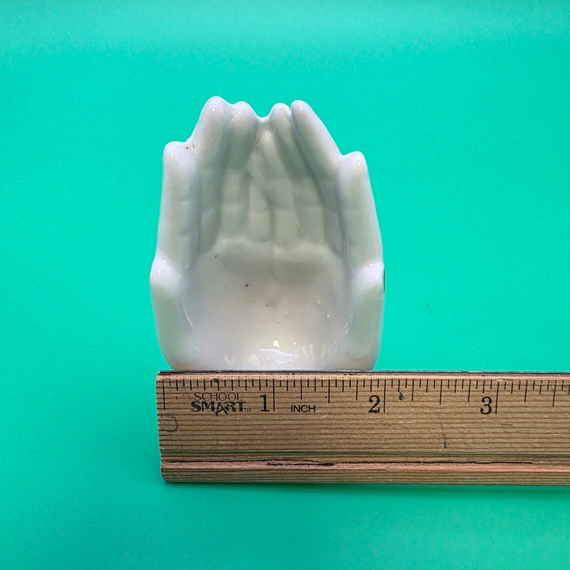 Vintage Victorian hands porcelain white ashtray dish made in Japan