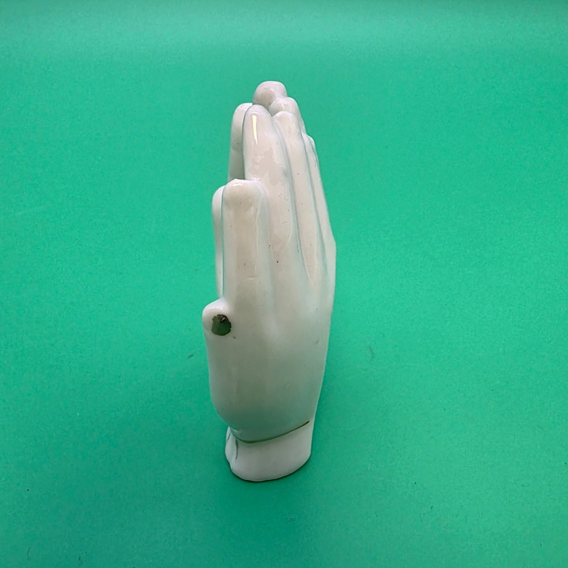 Vintage Victorian hands porcelain white ashtray dish made in Japan