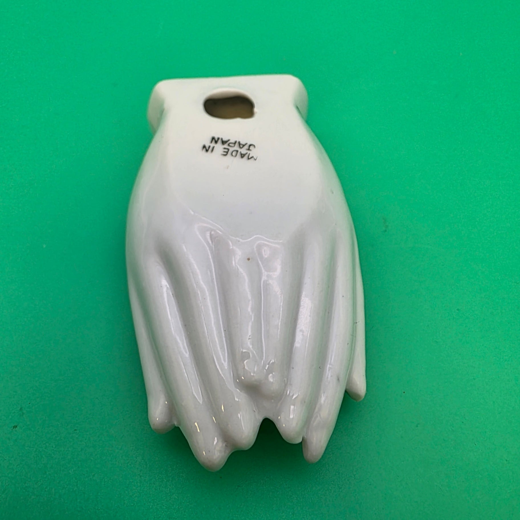 Vintage Victorian hands porcelain white ashtray dish made in Japan