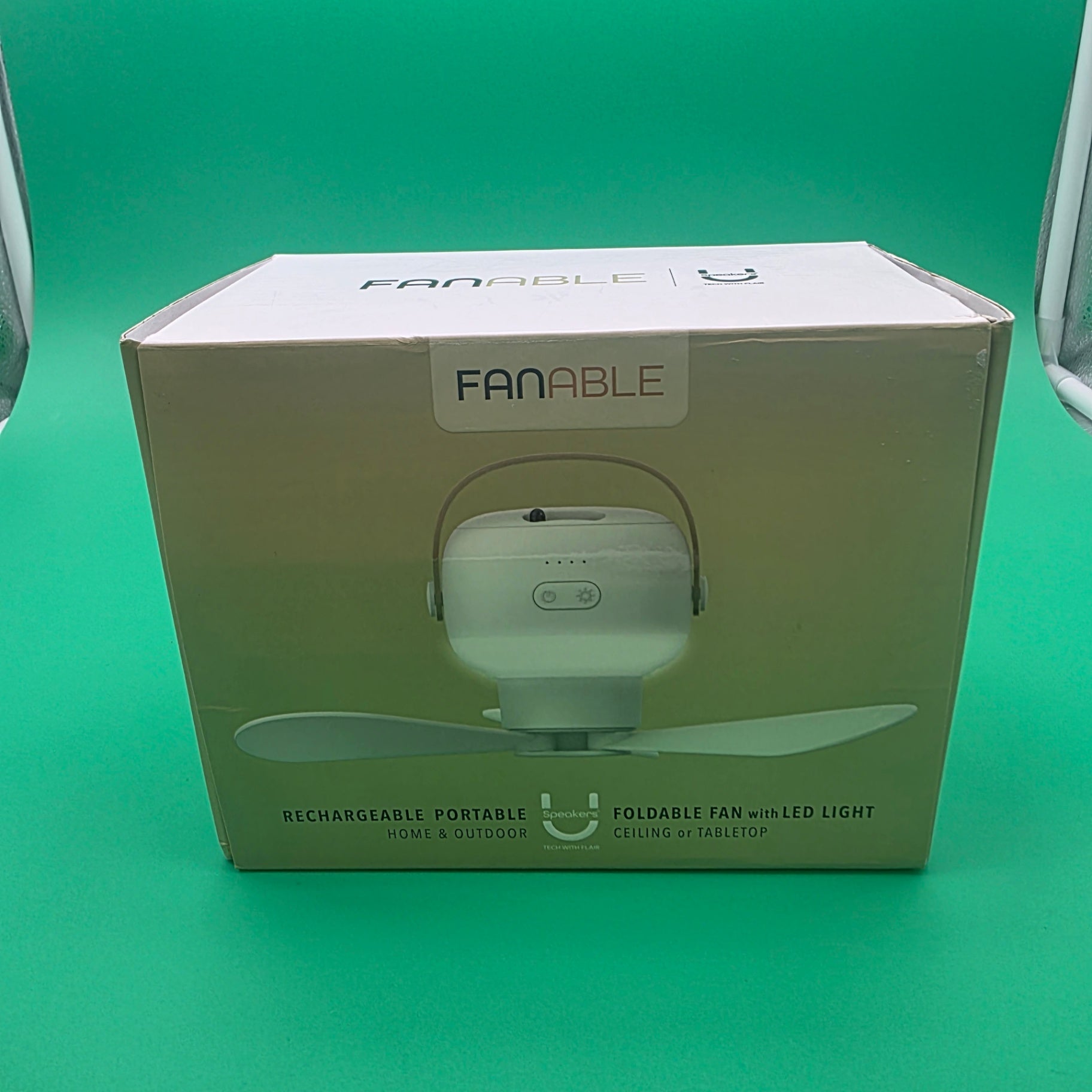 Uspeaker Fanable Rechargeable Personal Fan with light
