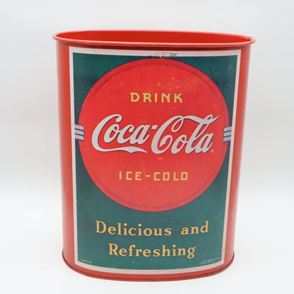  Coca-Cola Vintage Style Metal Wastebasket Trash Can Red Delicious and Refreshing