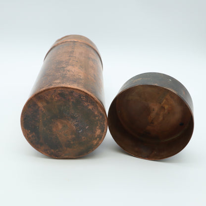 VTG copper Canister Map document container Decor