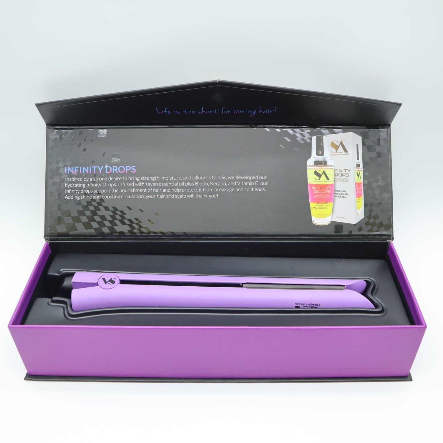 Straight Ahead Bionic Pro Ceramic Flat Iron purple Hair Styler
