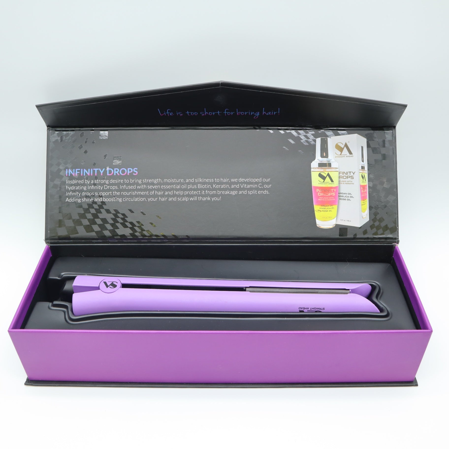 Straight Ahead Bionic Pro Ceramic Flat Iron purple Hair Styler