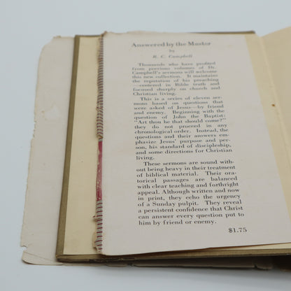 Answered by The Master by R.C. Campbell HBDJ 1951