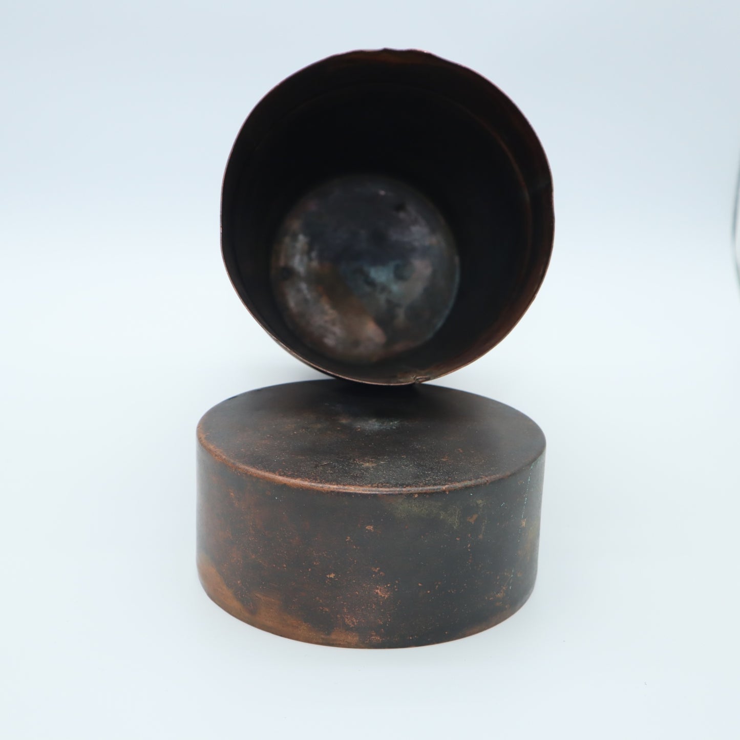 VTG copper Canister Map document container Decor
