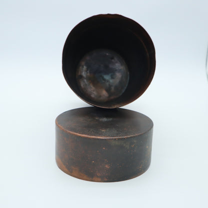 VTG copper Canister Map document container Decor