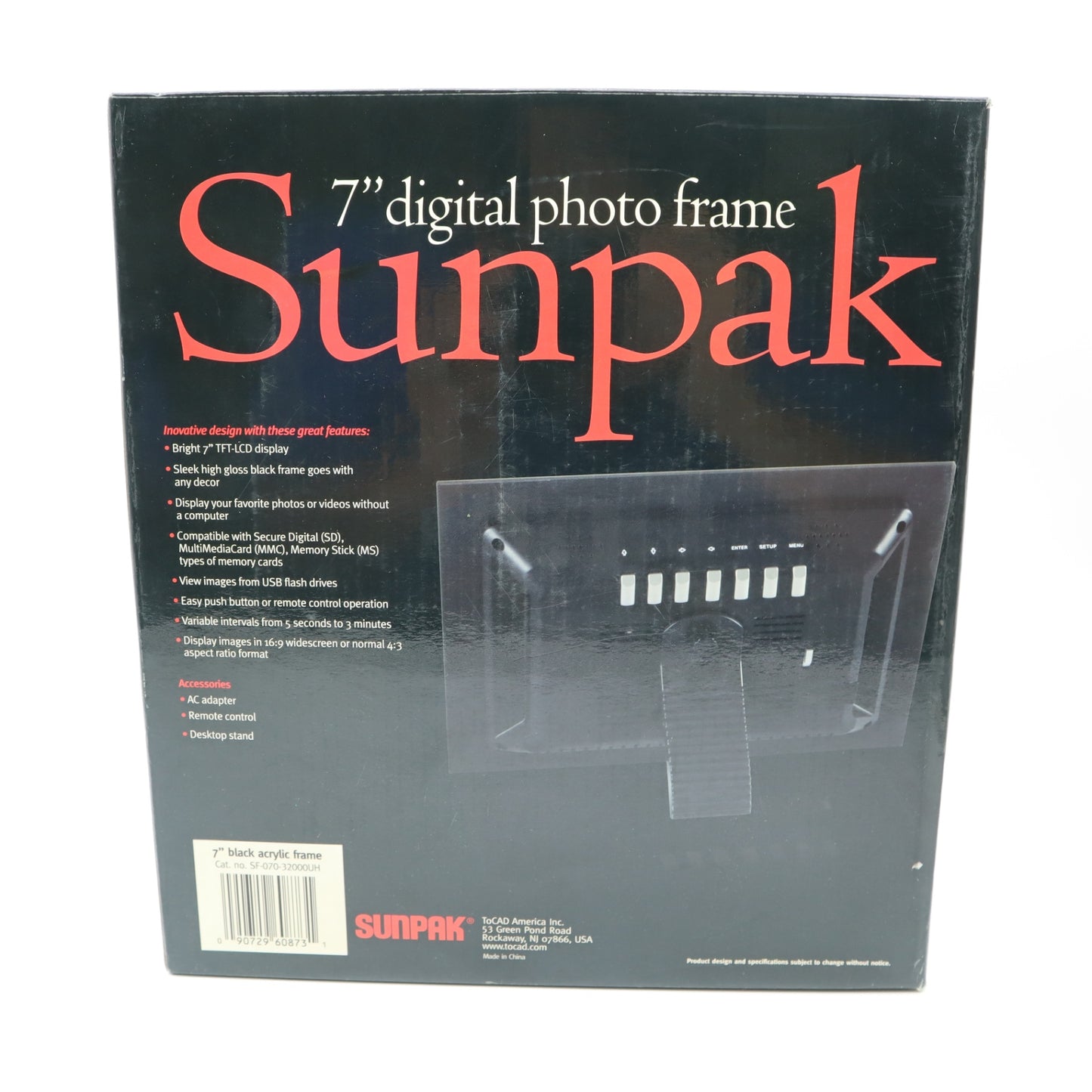 Sunpack 7" Digital phot frame- NIB Tested