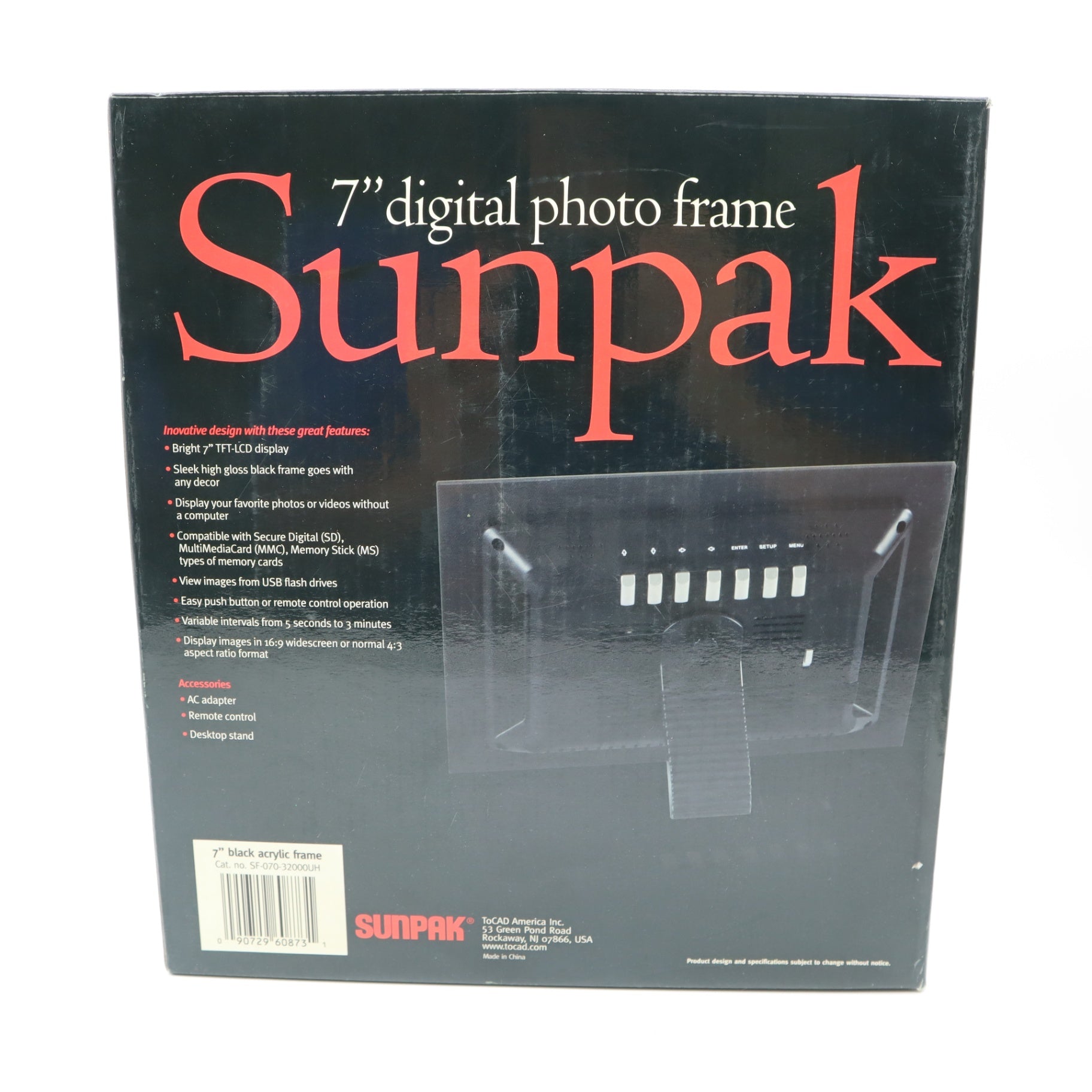 Sunpack 7" Digital phot frame- NIB Tested