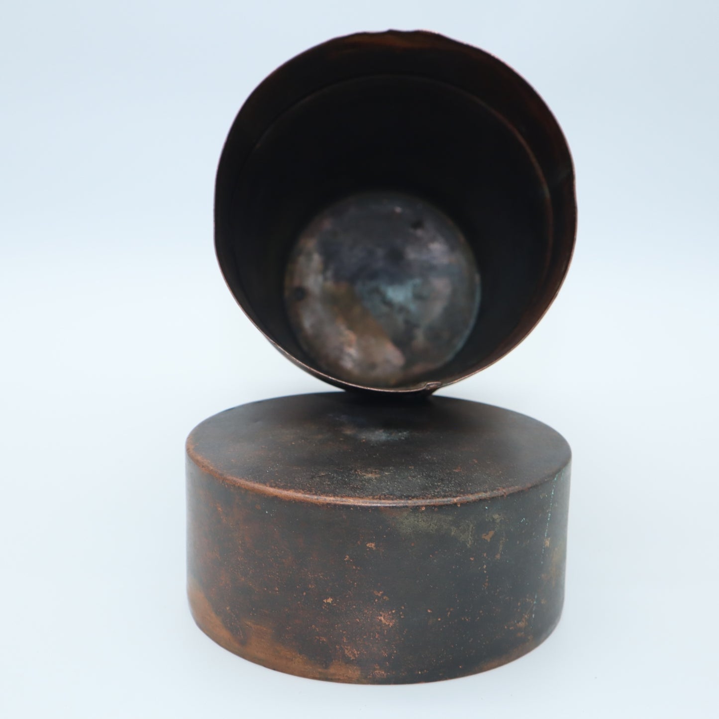 VTG copper Canister Map document container Decor