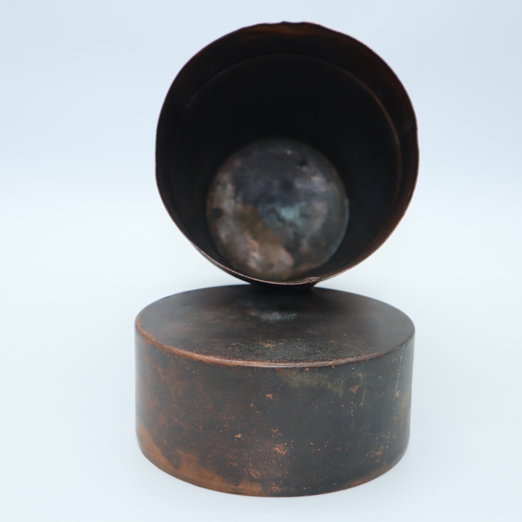 VTG copper Canister Map document container Decor