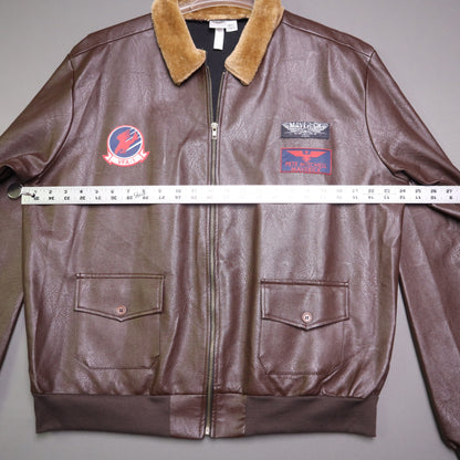 Top Gun Maverick Bomber Jacket Adult Standard Faux Fur Leather