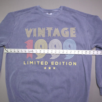 Vintage 1999 Limited Edition Crewneck Sweatshirt Sun Faded Blue Purple Large Retro Birthday