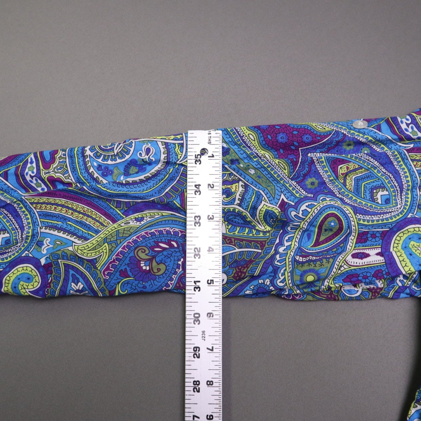 Jones New York Signature Women's Paisley Long Sleeve Button Up Shirt Blue Purple