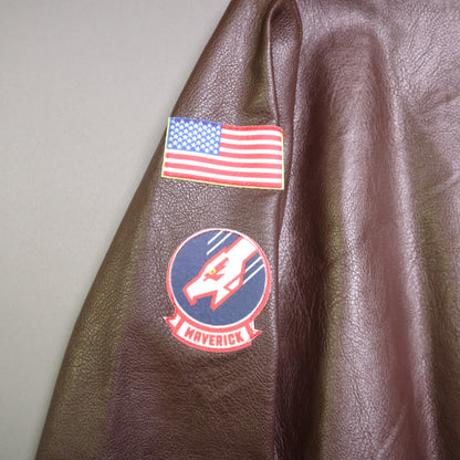 Top Gun Maverick Bomber Jacket Adult Standard Faux Fur Leather