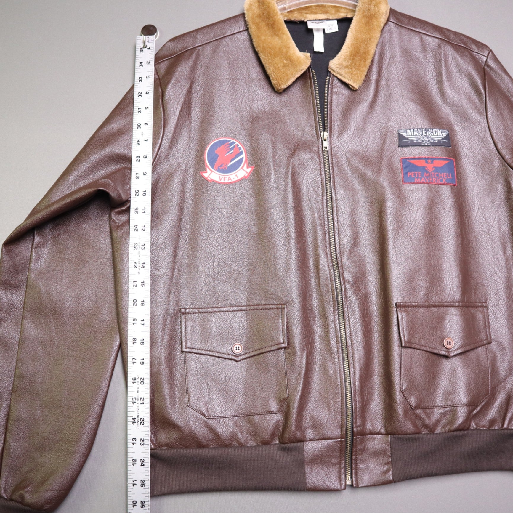Top Gun Maverick Bomber Jacket Adult Standard Faux Fur Leather