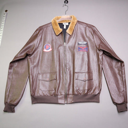 Top Gun Maverick Bomber Jacket Adult Standard Faux Fur Leather