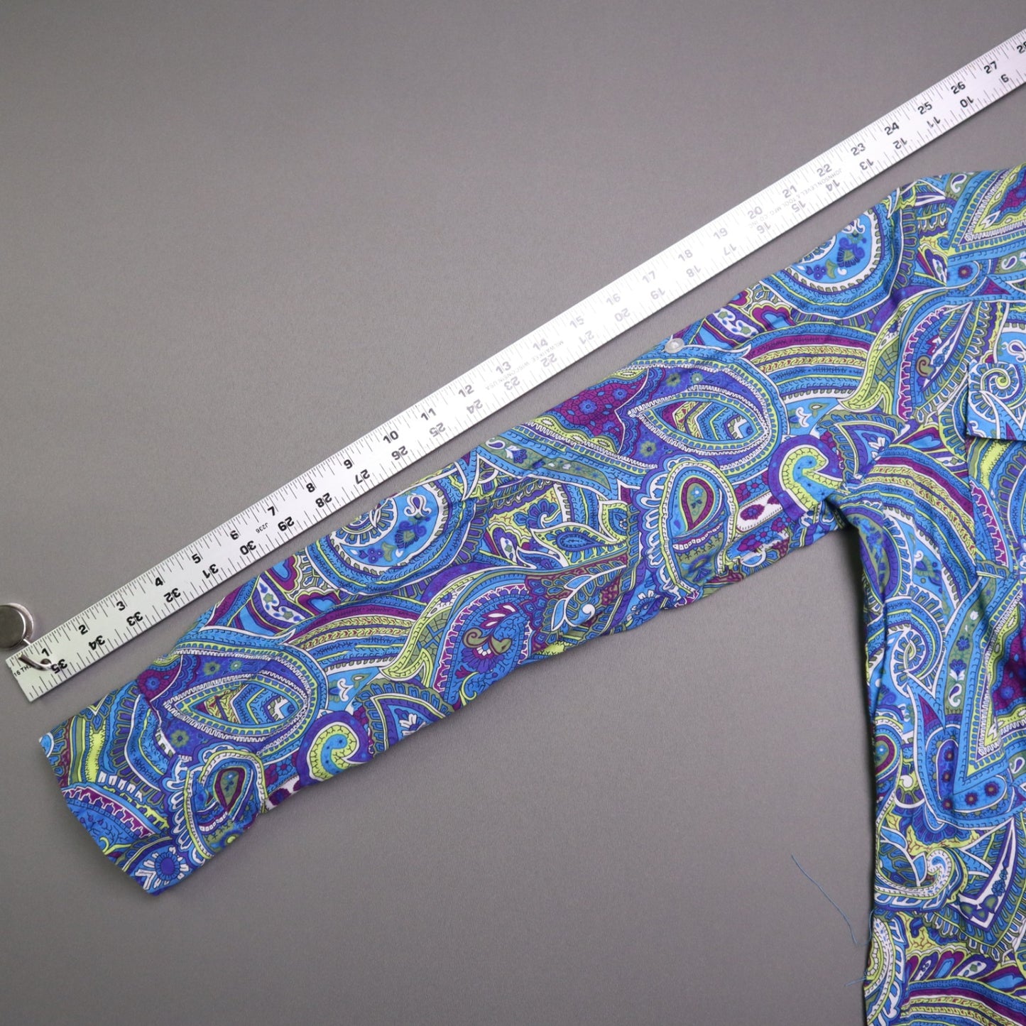 Jones New York Signature Women's Paisley Long Sleeve Button Up Shirt Blue Purple