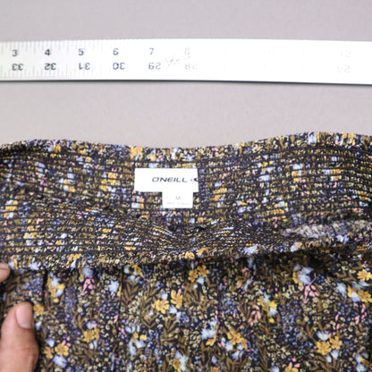 O'Neill Floral Smocked Waist Tiered Mini Skirt Womens Size Medium Boho Ruffle