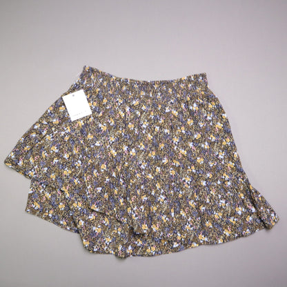 O'Neill Floral Smocked Waist Tiered Mini Skirt Womens Size Medium Boho Ruffle