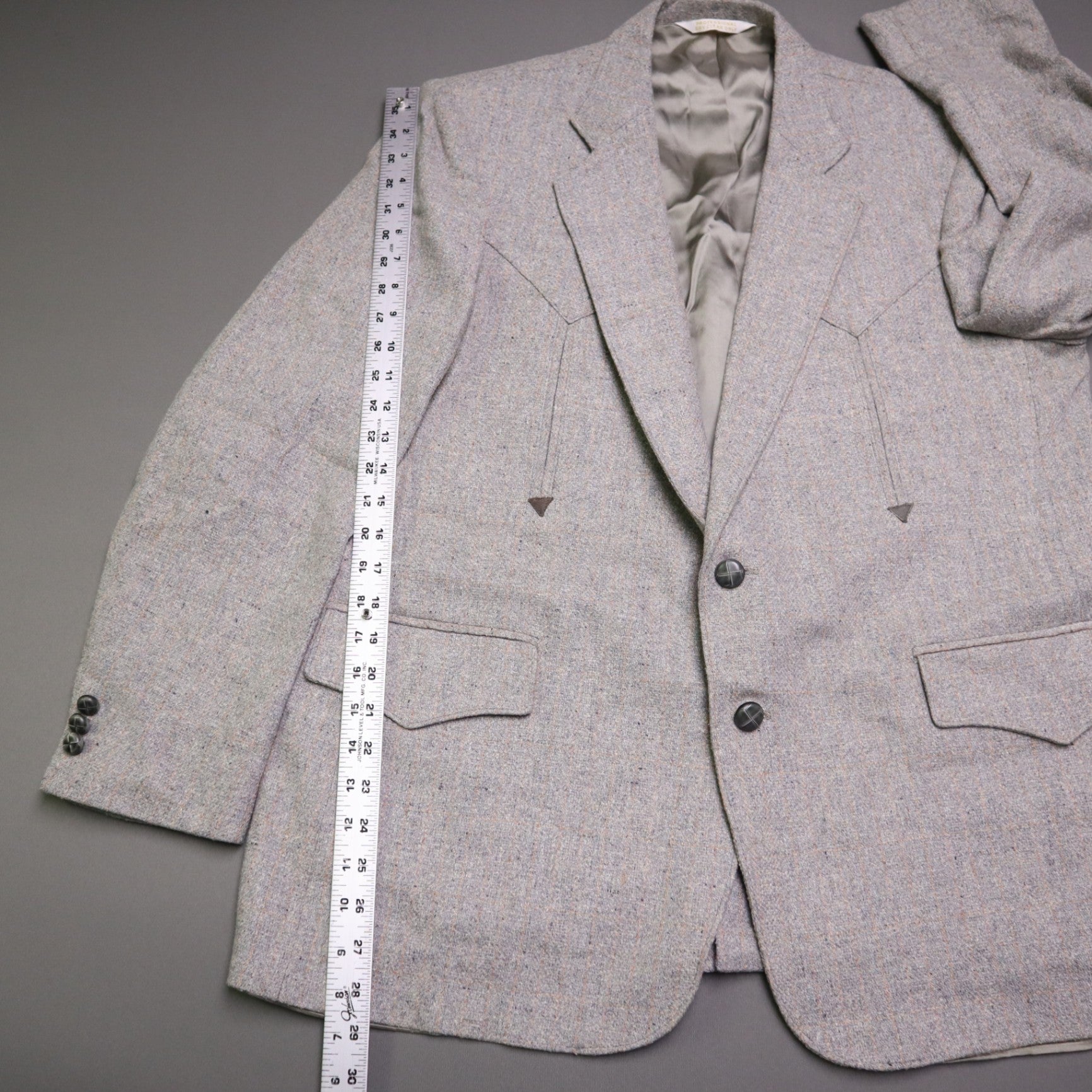HBarC Hi Sierra Cal Ranch Wear Western Yoke Blazer Coat Made in USA 46R