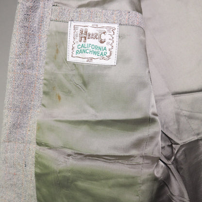 HBarC Hi Sierra Cal Ranch Wear Western Yoke Blazer Coat Made in USA 46R
