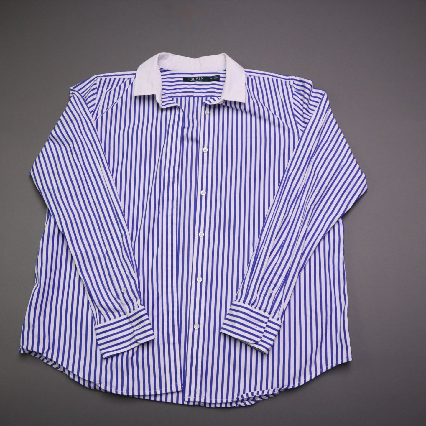 White and Blue striped button-down shirt from LAUREN Ralph Lauren 16