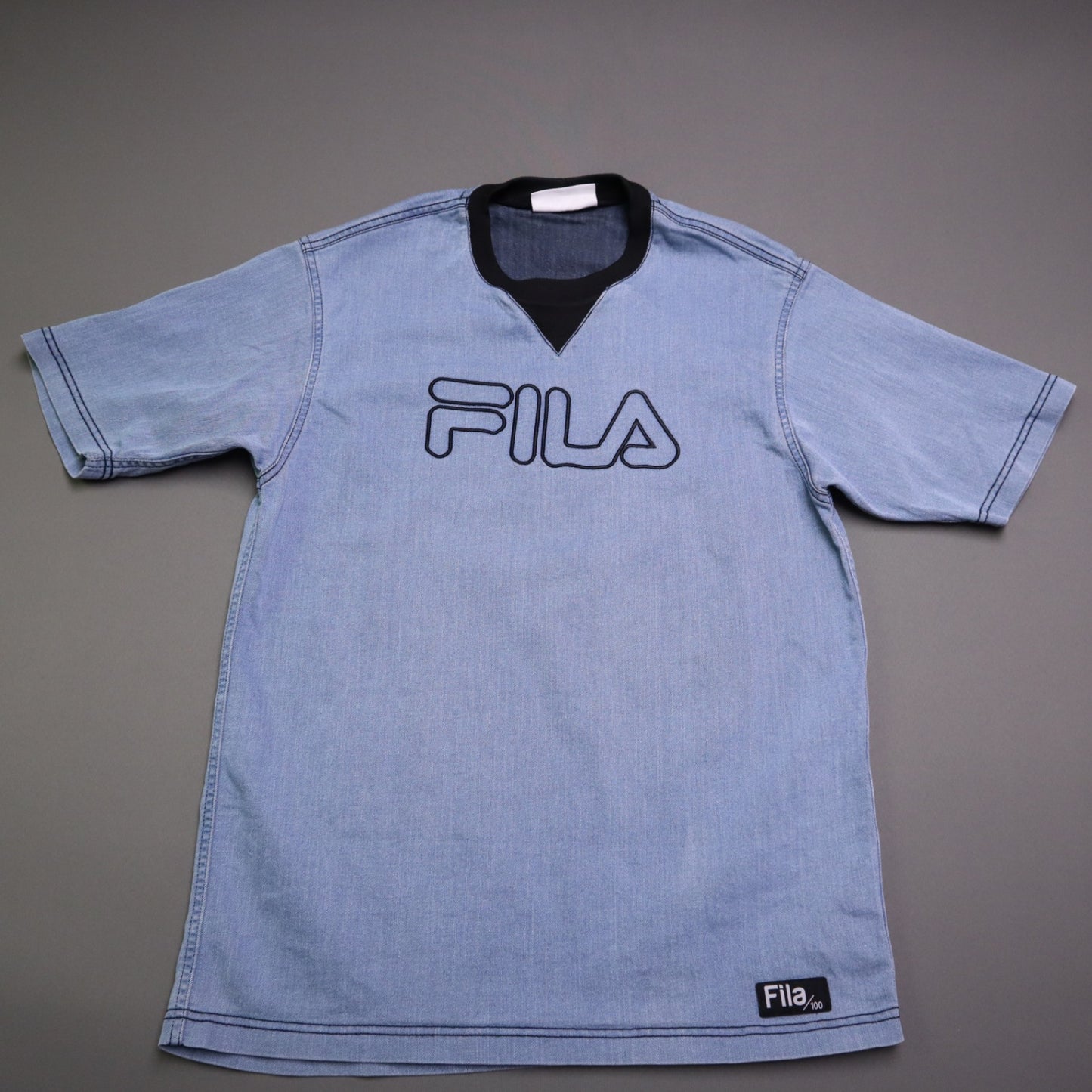 Light Blue Denim Fila T-Shirt 