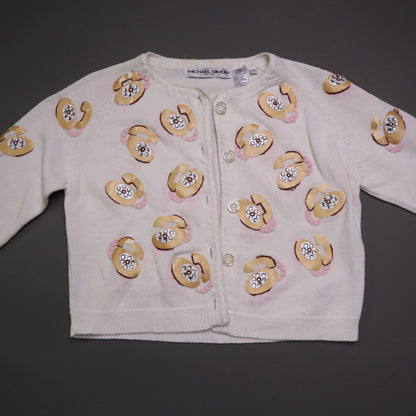 Vintage Michael Simon Sweater Women’s Small Telephone Applique Beaded Knit