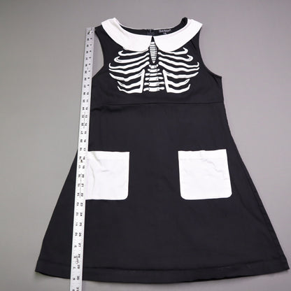 Smak Smak Parlour skeleton mod dress features a white Peter Pan collar and matching white pockets Online Only M