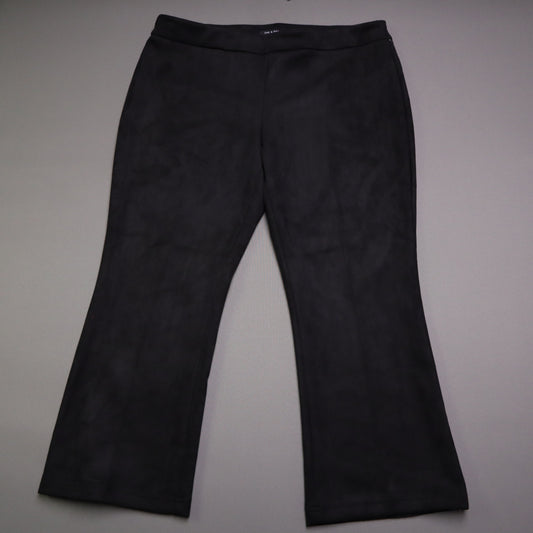 NWT Zac & Rachel Black Faux Suede Bootcut Stretch Pants Size XL Pull On Flare