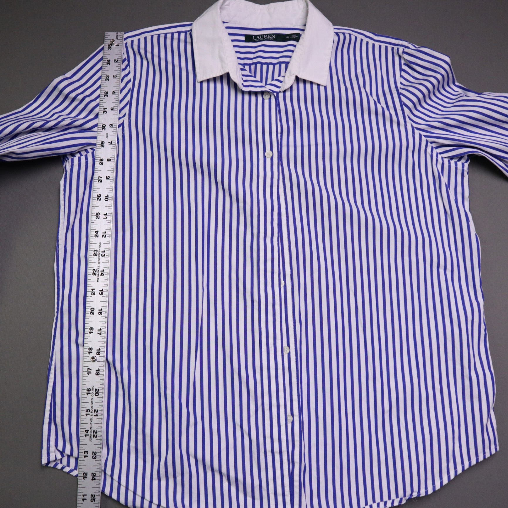 White and Blue striped button-down shirt from LAUREN Ralph Lauren 16