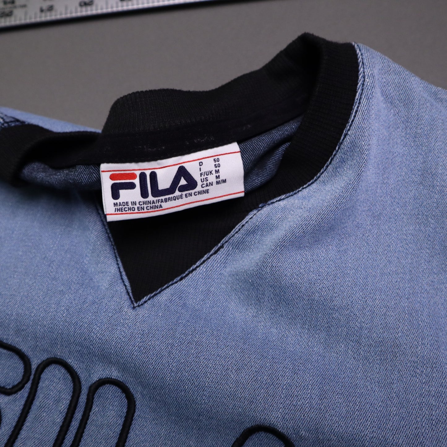 Light Blue Denim Fila T-Shirt 